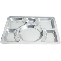 product of Omcan USA 80776 6-Compartment Stainless Steel Mess Tray, Food Service Tray, Polished