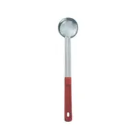 product of Omcan USA 80777 - 2 Oz One-Piece Stainless Steel Solid Portion Control Serving Spoon With Red Handle