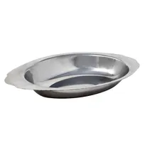 product of Omcan USA 80796 Au Gratin Oval Dish, 8 Oz Stainless Steel Serving Plate, Smallware Accessory