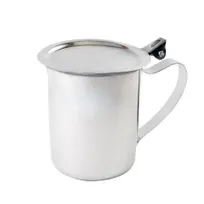 product of Omcan USA 80819 10 oz Stainless Steel Beverage Server with Stackable Cover, Durable Food-Safe
