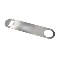 product of Omcan USA 80847 Flat Stainless Steel Bottle Opener, Handheld Bar Tool, Polished, 2.5" Length