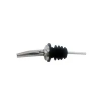 product of Omcan USA 80850 Liquor Pourer - Stainless Steel Tapered Spout with Black Plastic Stopper, Free Flow Design, 12 Pack