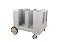 product of Omcan USA 80922 Dish Cart - 35-7/10"W x 37-9/10"D x 30"H, 6 Adjustable Towers, 240-405 Plate Capacity, Polyethylene