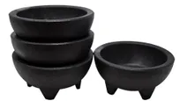 product of Omcan USA 80981 56oz Black Molcajete Salsa Bowl, 8.7" Dia x 4" H, Polypropylene