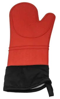 product of Omcan USA 81045 Oven Mitt - 15" Red Silicone Skull, Textured Grip, Waterproof/Oil-Resistant, 550°F