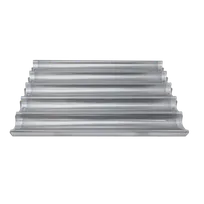 product of Omcan USA 81115 Baguette Pan, 5 x 26" x 3" Compartments, 18" x 26" x 1-1/5" OA, Glazed Aluminum