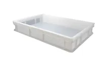 product of Omcan USA 81142 Tray – 23.6" x 15.7" x 3.93" White Polypropylene Box, Solid Base & Perforated Sides
