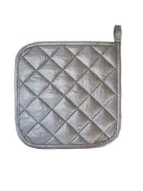 product of Omcan USA 81180 Pot Holder - Square 8" x 8" Silver Coated Cotton Fabric Skull Design - Dozen