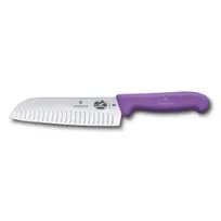 product of Victorinox 5.2527.17B Santoku Knife, 7" Granton Blade, White Fibrox Handle, 7"-9" Blade,Plastic/Poly