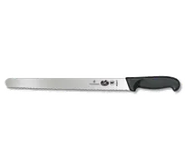 product of Victorinox 5.4233.30 Slicer Knife - 12" Blade, 1-1/4" Black Fibrox Nylon Handle, Serrated Edge, NSF