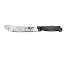 product of Victorinox 5.7423.20 Butcher Knife - 8" Granton Blade, Stamped, Black Fibrox Pro Plastic Handle, NSF