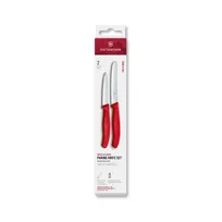product of Victorinox 6.7111.2C1 2-Piece Paring Set, 3-1/4" Straight & 4-1/2" Utility Blades, Red - 1/Bag