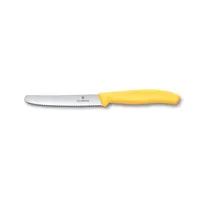 product of Victorinox 6.7838.C1 Utility Knife - 4.5" Serrated Blade, Yellow Plastic Handle, Steel, 3"-4" Length