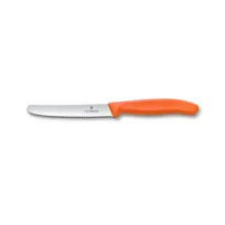 product of Victorinox 6.7839.C1 Utility Knife, 4-1/2" Serrated Blade, Orange Handle, Stamped, Stainless Steel