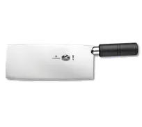 product of Victorinox 7.6059.15 Cleaver Knife, 8" Curved Blade x 3" Width, Black Plastic Handle, Plastic Build