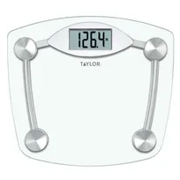 product of Taylor Precision 75064192 Digital Bathroom Scale, 400 lb, Glass Platform, Chrome