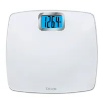 product of Taylor Precision 752840133 Digital Bath Scale - 440 lb, Glass Platform, Blue Backlight