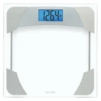 product of Taylor Precision 76044192 Digital Bathroom Scale – 400 lb, Glass Platform, Blue Backlight