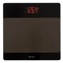 product of Taylor Precision 761940732 Digital Bathroom Scale, 400 lb, Red Display, Slip‑Resistant Mat