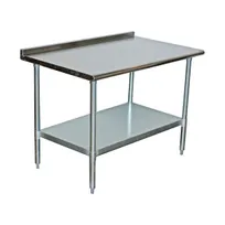 product of Serv-Ware T3036CWP-4-T-V 36" Open Base Work Table with Undershelf, 2" Backsplash / 18 Gauge Top