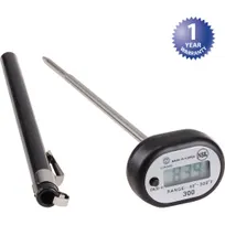 product of AllPoints 1381229 Pocket Thermometer - 5" Stem, -40°F to 300°F, 1" LCD, Black Plastic Case with Clip