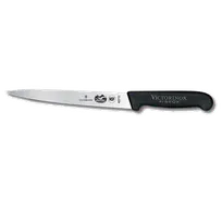 product of Victorinox 5.3703.20 Fillet Knife, 8" Blade, Black Fibrox Plastic Handle, Slip-Resistant, NSF
