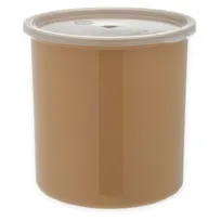 product of Carlisle 030206 Salad Crock, 2 Qt Round SAN, 6" Diameter, Beige High-Gloss, Lid, NSF, 0°F-180°F