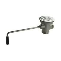 product of BK Resources EVO-LWR-S Lever Drain with Twist Handle, 3-1/2" S.Steel Ball Valve - 1-1/2" or 2" Drain