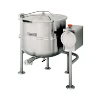 product of Cleveland KDL80T 80 Gallon Floor Tilting 2/3 Steam Jacketed Direct Steam Kettle w/ Quad-Leg Base