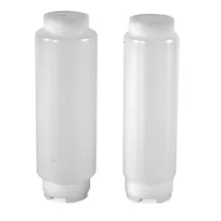product of Concasse MCDVBM12 - 12oz Clear Squeeze Bottle, Double Tip, Clear Cap, Condiment Dispenser