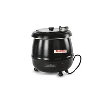 product of Concasse MCEQSOP Electric Soup Warmer, 120V, 400 Watts, Silver-Plated, Black, Lift-Off Cover