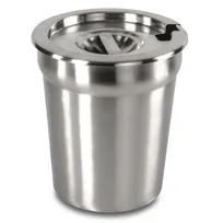 product of Concasse MCIR7000 Food Storage Container, 7 qt., Round Insert, Stainless Steel, Gray