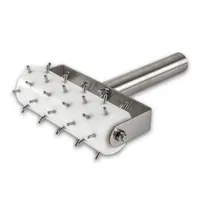 product of Concasse MCPARP05 Pizza Dough Docker, 5" Stainless Steel and Plastic Roller Pin for Even Dough Thickness