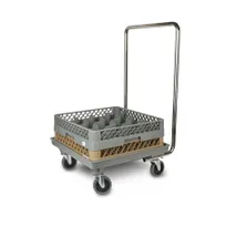 product of Concasse MCRACCAR Tray Dolly - Stainless Steel Open Frame Rack Cart, 21" W x 21" D x 7.5" H, Single Stack