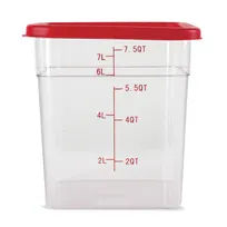 product of Concasse MCRC7000 Square 8 Liter Clear Polycarbonate Food Storage Container with Secure Lid