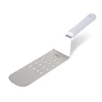 product of Concasse MCVAT085P Flexible Stainless Steel Turner, 8" x 3", Perforated, Nylon Handle, White