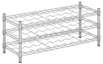 product of Hubert 12818 Kratos Wire Wine Rack, 36"W x 14"D x 14"H, 24-Bottle Capacity, Chrome Finish, NSF Certified