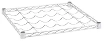 product of Hubert 168441 Kratos Wire Commercial Wine Rack, 24"W x 24"D, 10-Bottle Capacity, Chrome Finish, NSF Certified