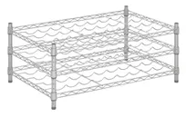 product of Hubert 182788 Kratos Wire Wine Rack, 36"W x 24"D x 14"H Countertop, 14" Posts, 3-Shelf, 48-Bottle Capacity, Chrome Finish, NSF-Certified