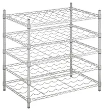 product of Hubert 185810 Kratos Wire Wine Rack, 36"W x 24"D x 34"H, 80-Bottle Capacity, Chrome Finish, NSF Certified Commercial Rack