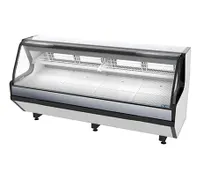 product of Imbera USA MCRU 100W Meat Display Case, Curved Glass, Metal Exterior, 0°C-8°C, -5°C-15°C