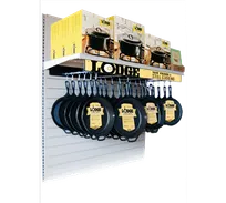 product of Lodge 1MSD2 Under Shelf Display - 46" Long x 4" H Metal, Adjustable Depth, 5 Telescoping Rods, 45 Hooks, Sign