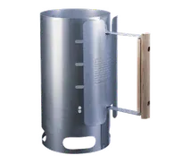 product of Lodge A5-1 Charcoal Chimney Starter - 6-1/2" Dia x 12" H, Galvanized Steel, Wood Handle