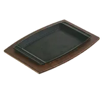 product of Lodge UCPU - Walnut Wood Underliner, 13"-13-7/8" x 9"-3/4" Sizzler Platter, Hand Wash, Made in USA
