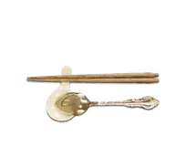 product of Town 22804/CS - Soup Spoon & Chopstick Rest, 2-1/2" D x 3-3/4" L, Melamine Ivory Plastic - 48/Case