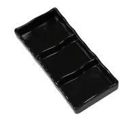 product of Town 31283B - 3-Compartment Sauce Dish, 7-1/2" x 3-1/4" Melamine Tray, Black Finish, -22° to 248°F