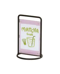 product of Cal-Mil 25203-46-13 Logan Sign Holder, 4.5" x 4.5" x 7.25" Round Metal Wire Menu Sign