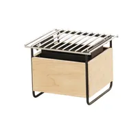 product of Cal-Mil 25226-93 Logan Square Chafing Dish, 10.25" x 10" x 7.25" Birch Wood with Black Wire
