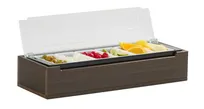 product of Cal-Mil 28614-140 Vista Bar Caddy, 20.75" x 7.5" x 4.5" H, 6 Compartments, HDPE, Mocha