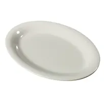 product of Carlisle 3308242 - Oval 12" White Melamine Serving Platter, BPA-Free, Heat-Resistant, NSF